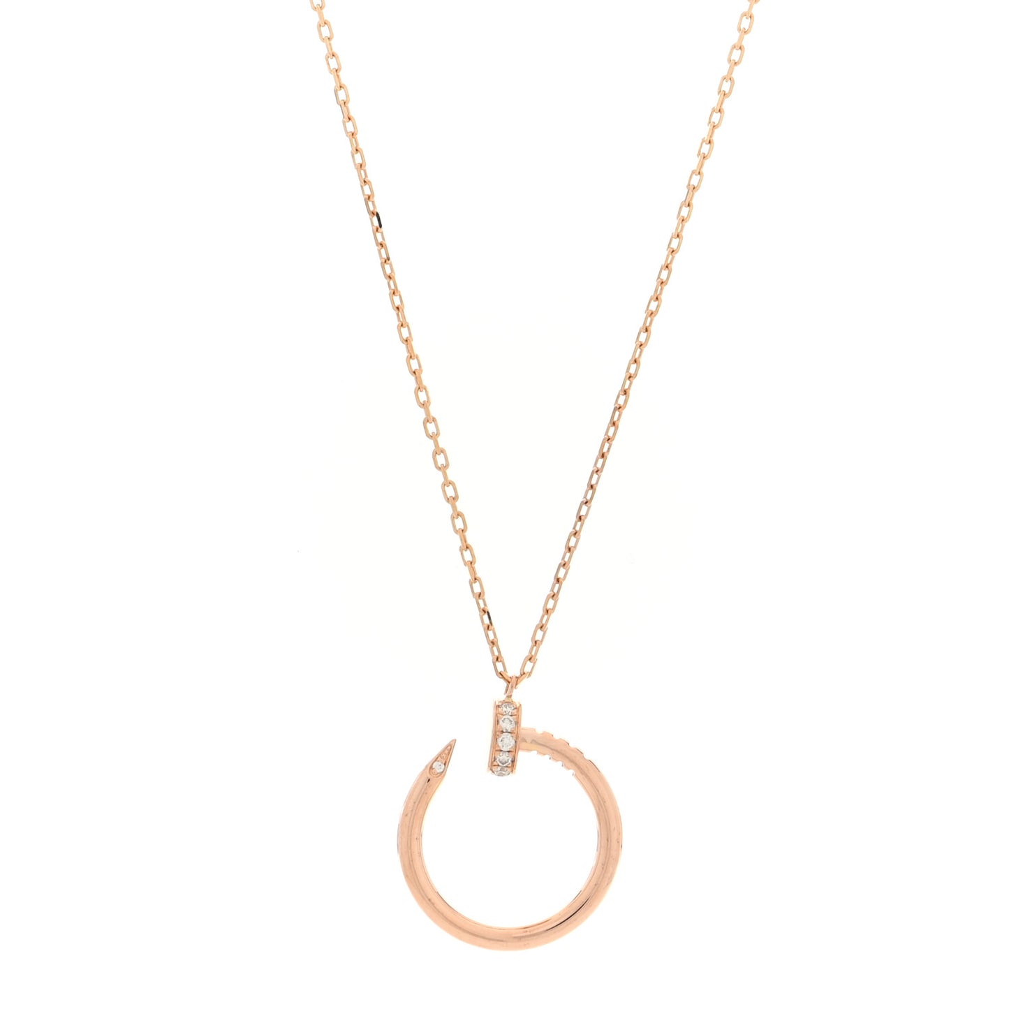 18K Pink Gold Diamond Juste Un Clou Pendant Necklace