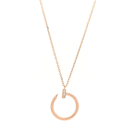 Cartier 18K Pink Gold Diamond Juste Un Clou Pendant Necklace 1 of 4
