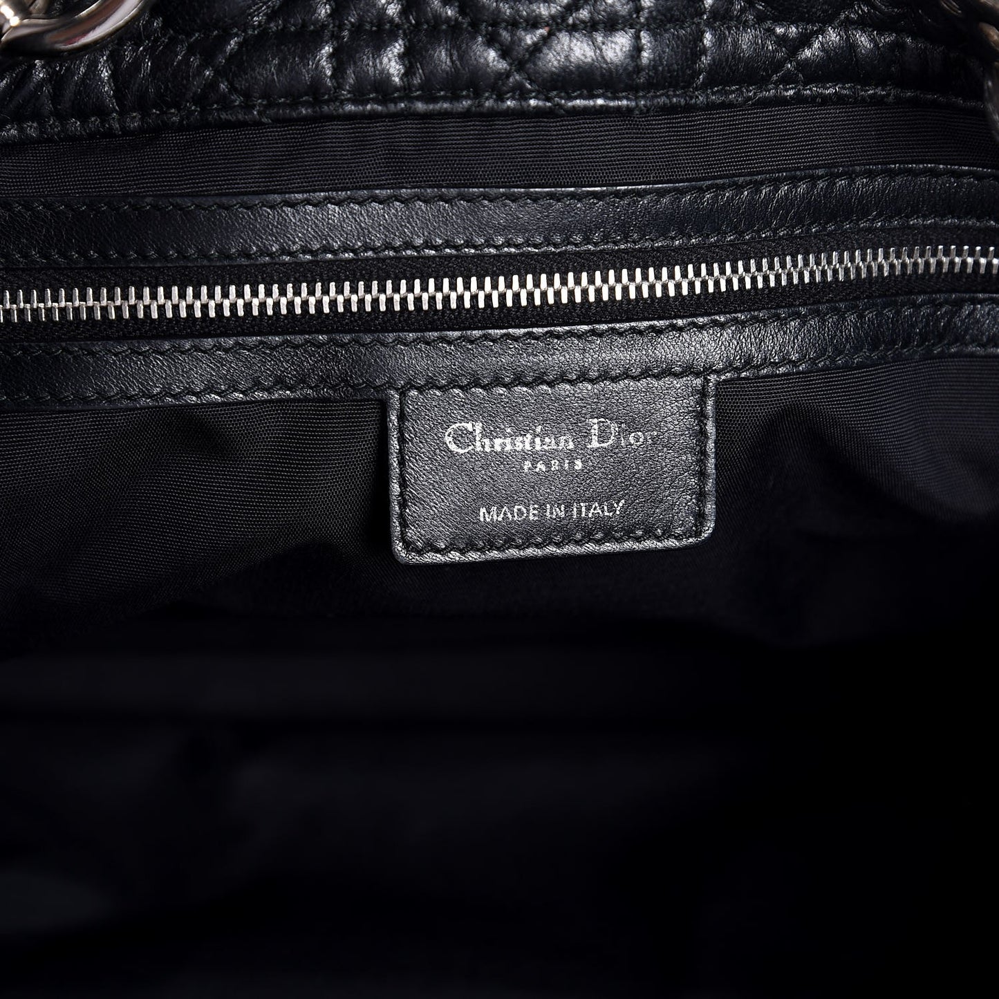 Lambskin Cannage Large Dior Soft Shopping Tote Black