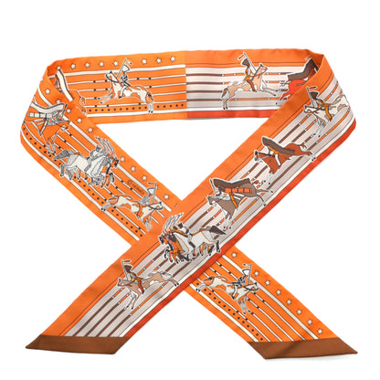 Hermes Silk Pani La Shar Pawnee Twilly Orange Mastic Brun 1 of 4