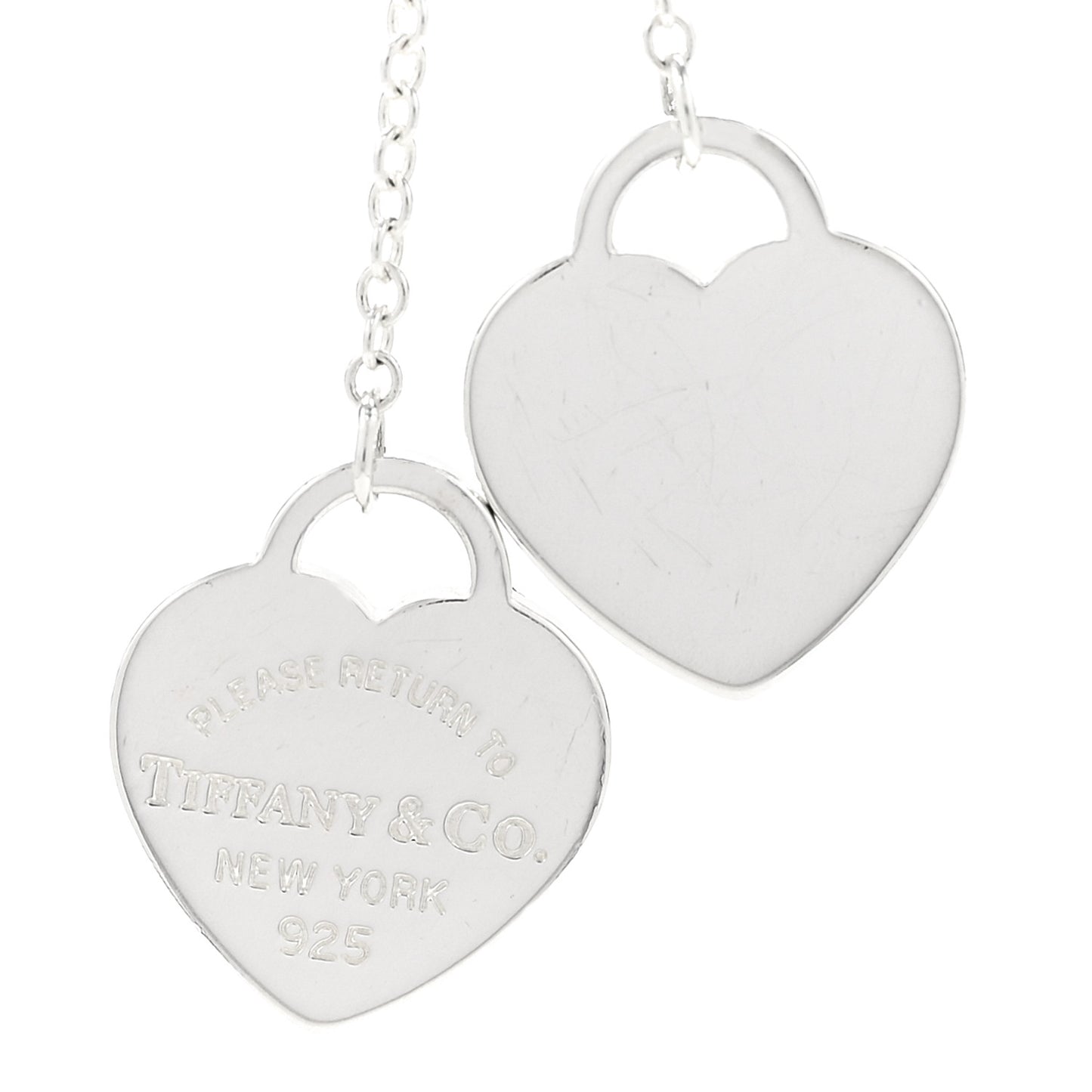 Sterling Silver Return to Tiffany Double Heart Drop Necklace