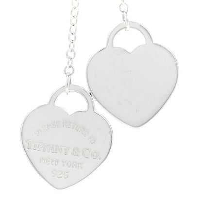Tiffany Sterling Silver Return to Tiffany Double Heart Drop Necklace 4 of 6