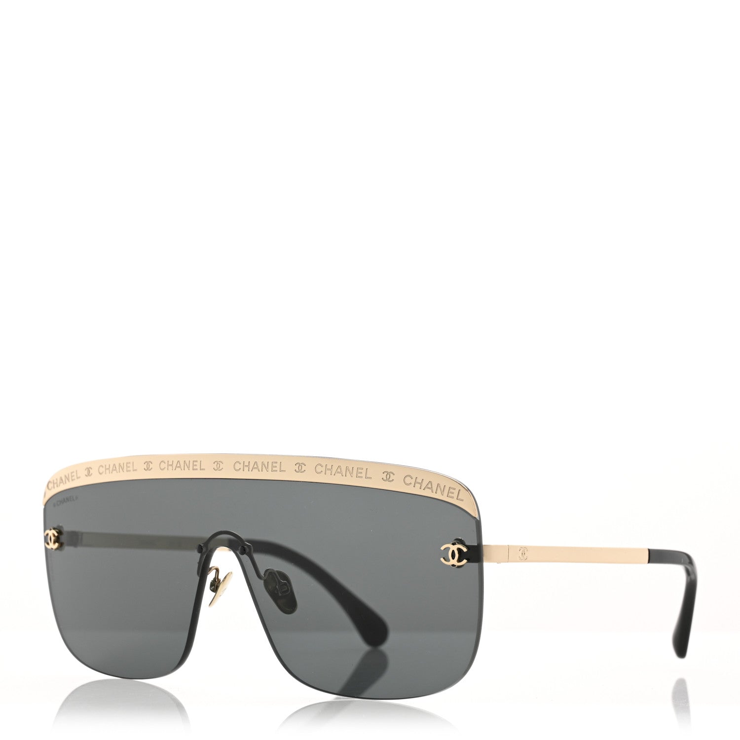 Chanel Metal Shield Sunglasses 71507 Gold 1 of 9