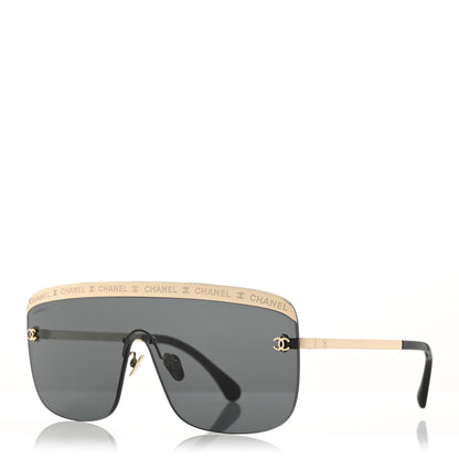 Chanel Metal Shield Sunglasses 71507 Gold 1 of 9