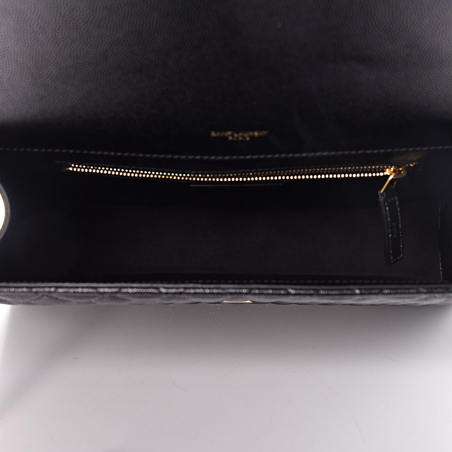 Grain De Poudre Textured Mixed Matelasse Large Triquilt Monogram Satchel Black