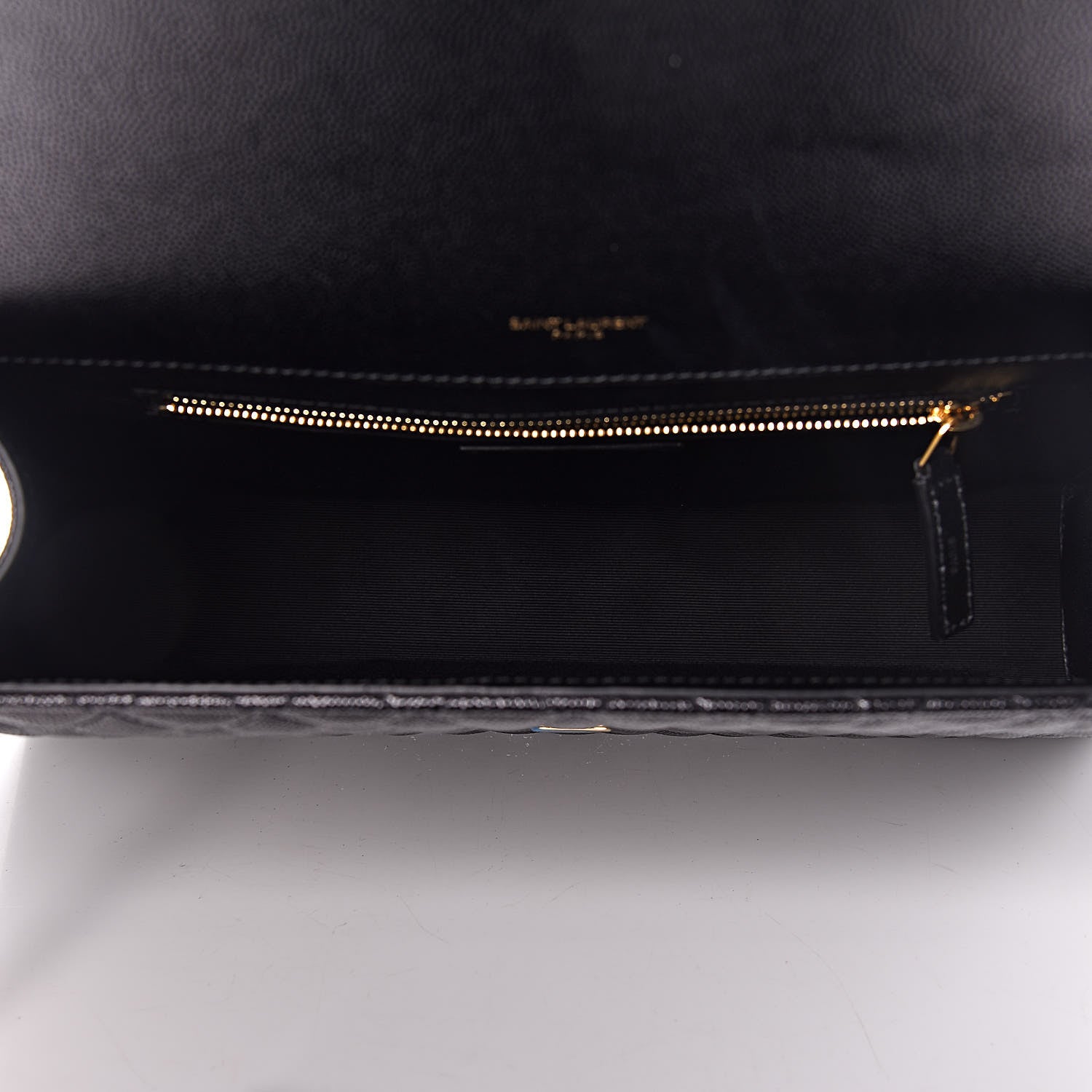 Saint Laurent Grain De Poudre Textured Mixed Matelasse Large Triquilt Monogram Satchel Black 7 of 10