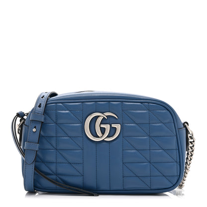 Gucci Calfskin Matelasse Aria Small GG Marmont Chain Shoulder Bag Clear Blue 1 of 10