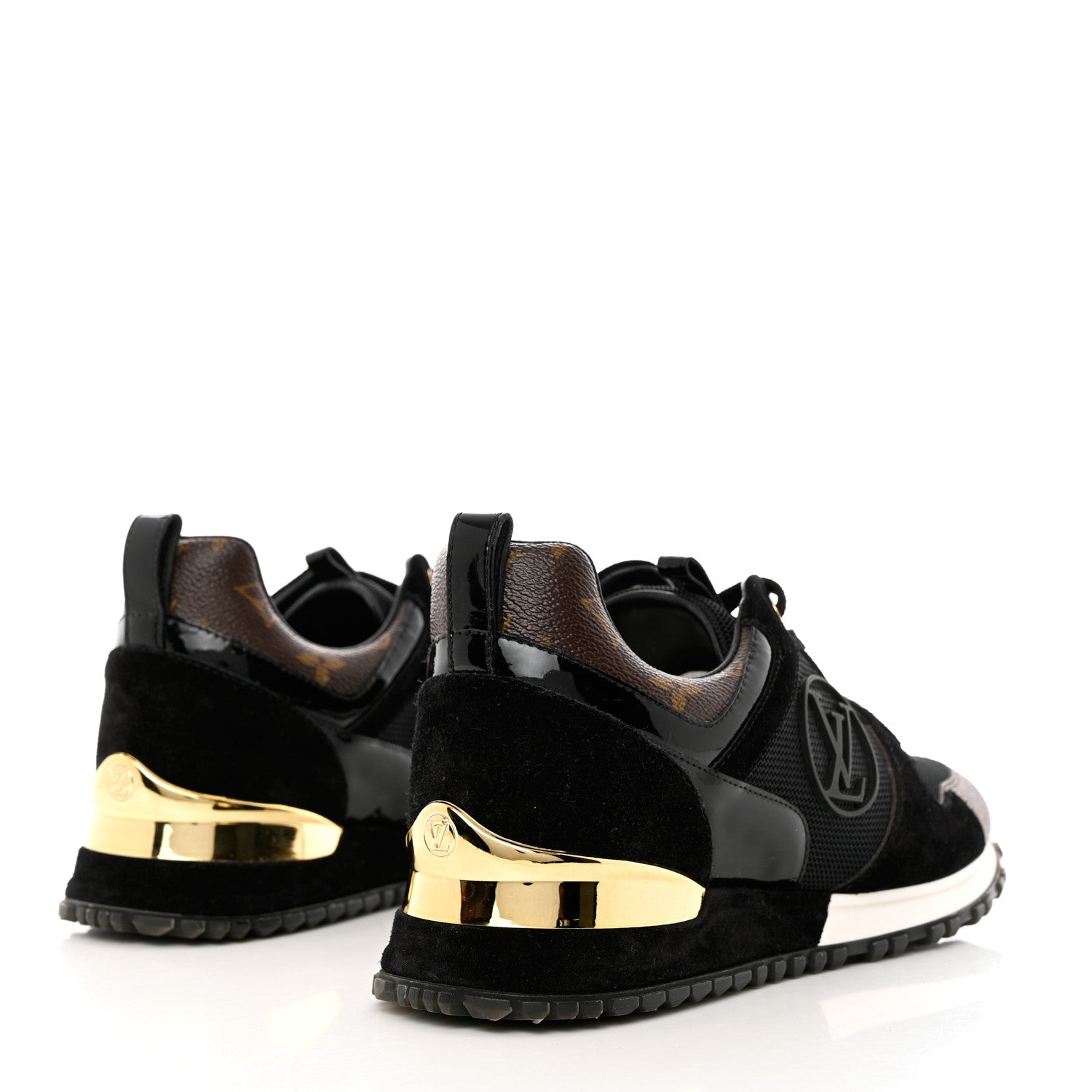Louis Vuitton Suede Monogram Run Away Sneakers 38 Black 4 of 7