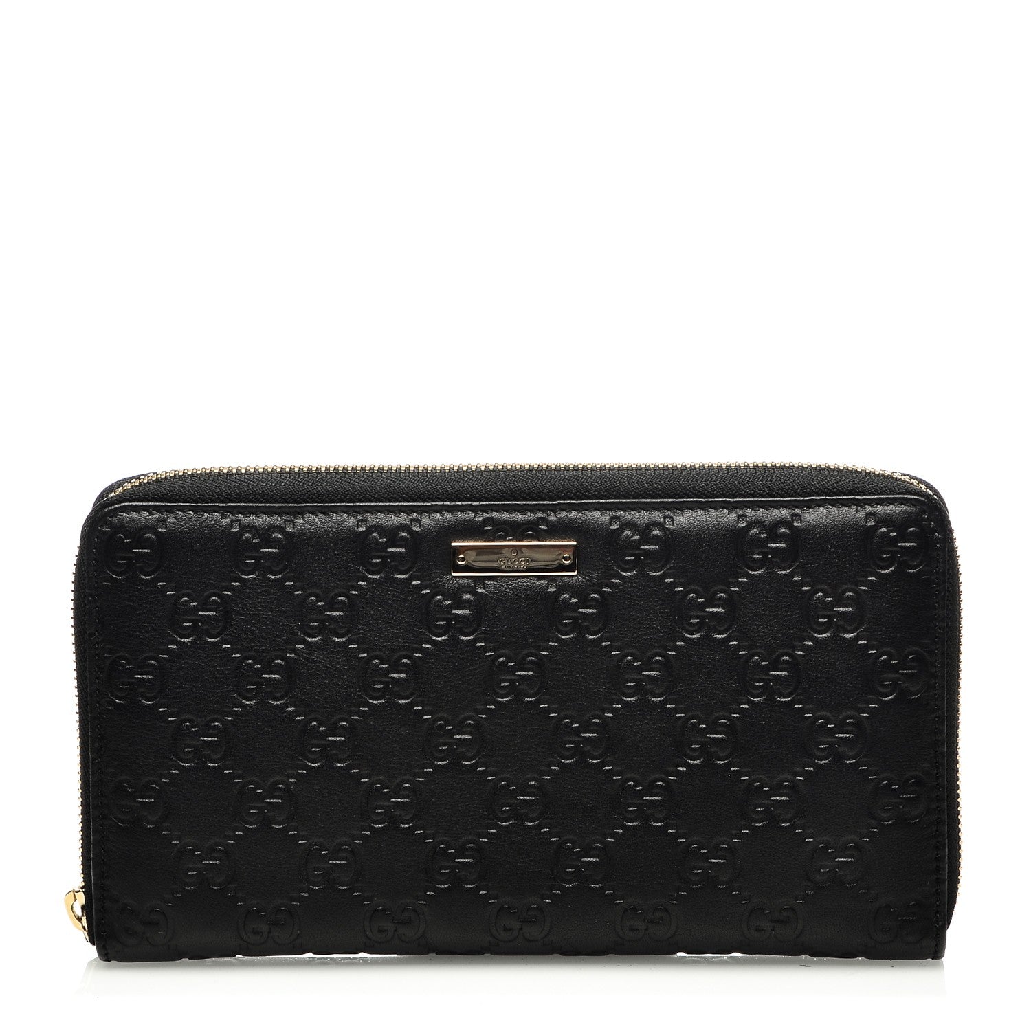 Gucci Guccissima Zip Around Travel Wallet Black 1 of 6