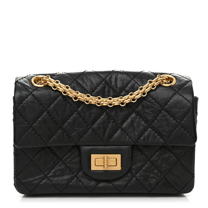 Chanel Aged Calfskin Quilted 2.55 Reissue Mini Flap Black 1 of 13