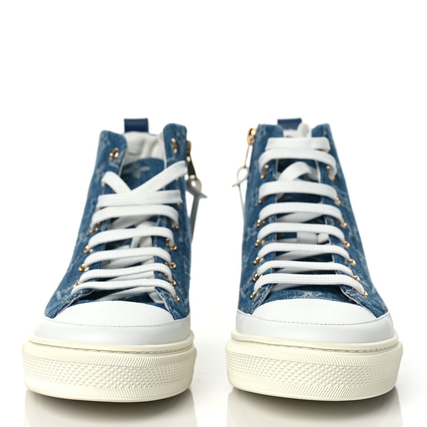 Denim Monogram Stellar Sneaker Boots 38 Bleu Jeans Blue