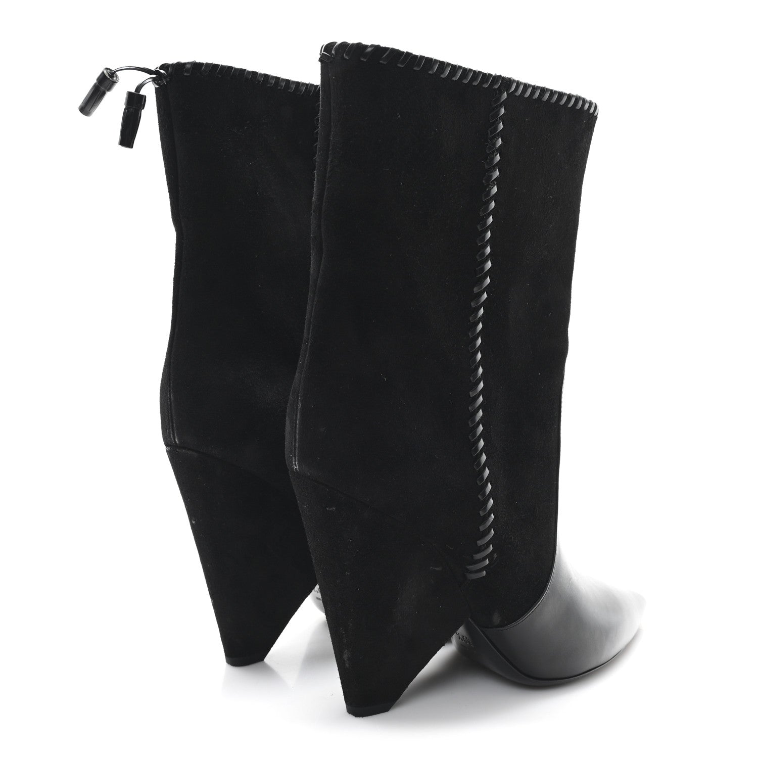 Saint Laurent Suede Calfskin Niki 105 Wedge Booties 39.5 Black 5 of 10