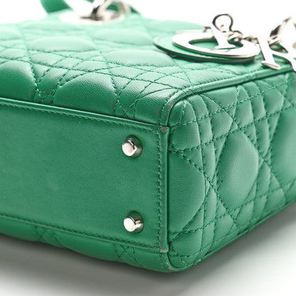Christian Dior Lambskin Cannage Mini Lady Dior Green 9 of 12