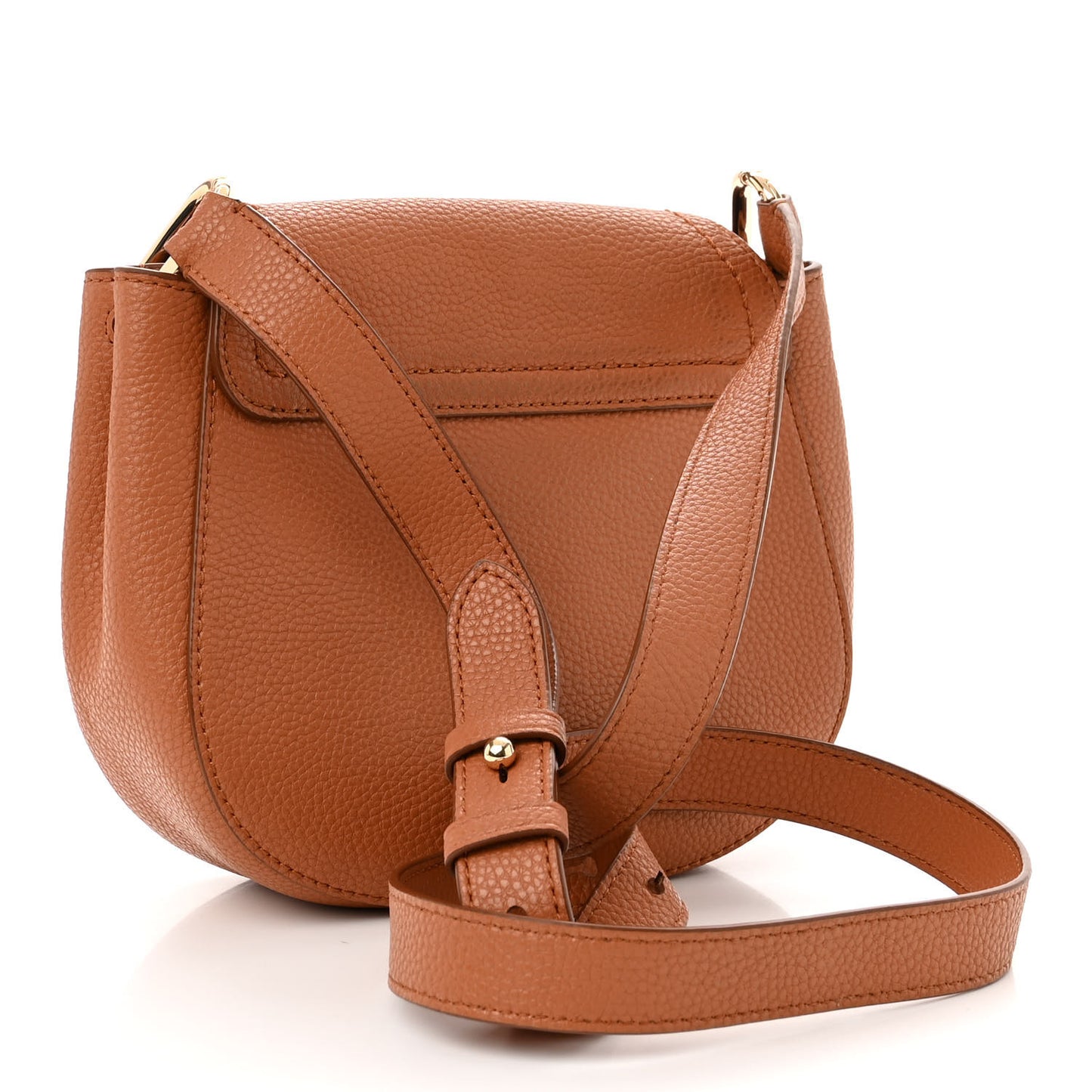 Pebbled Calfskin Maverick Saddle Bag Smoked Almond