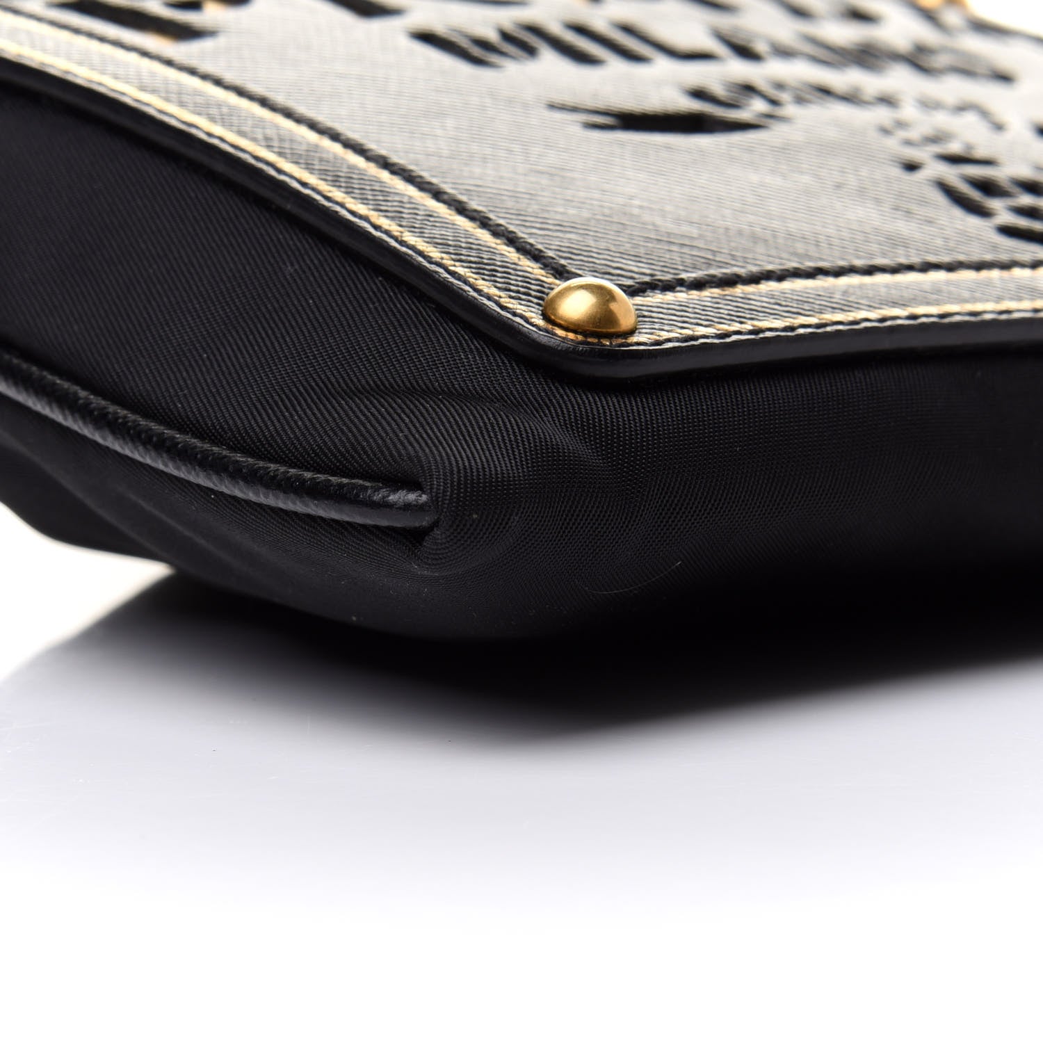Prada Tessuto Nylon Logo Small Crossbody Bag Black 9 of 10