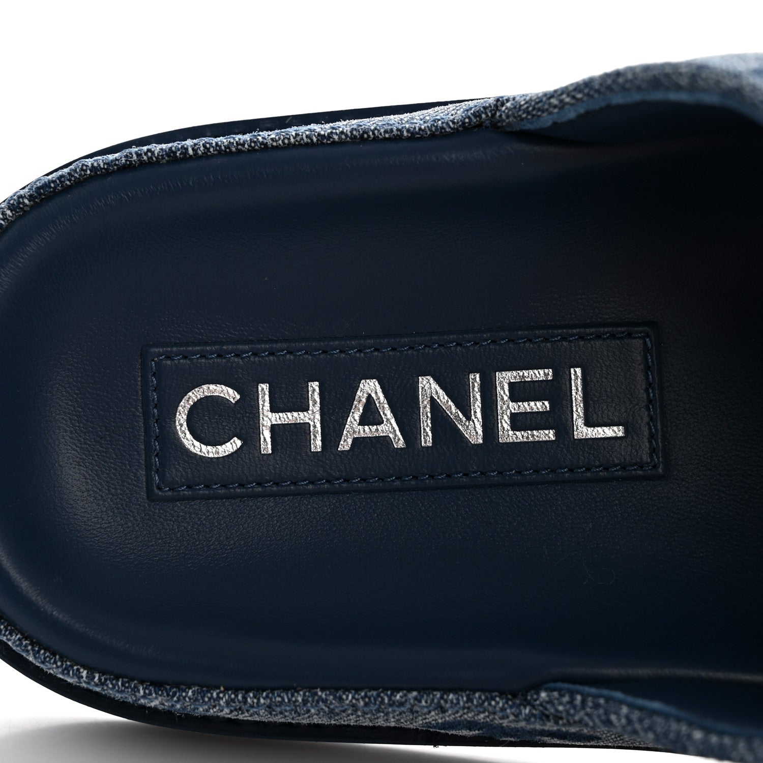 Chanel Denim CC Velcro Dad Chain CC Slide Sandals 39 Blue 8 of 11