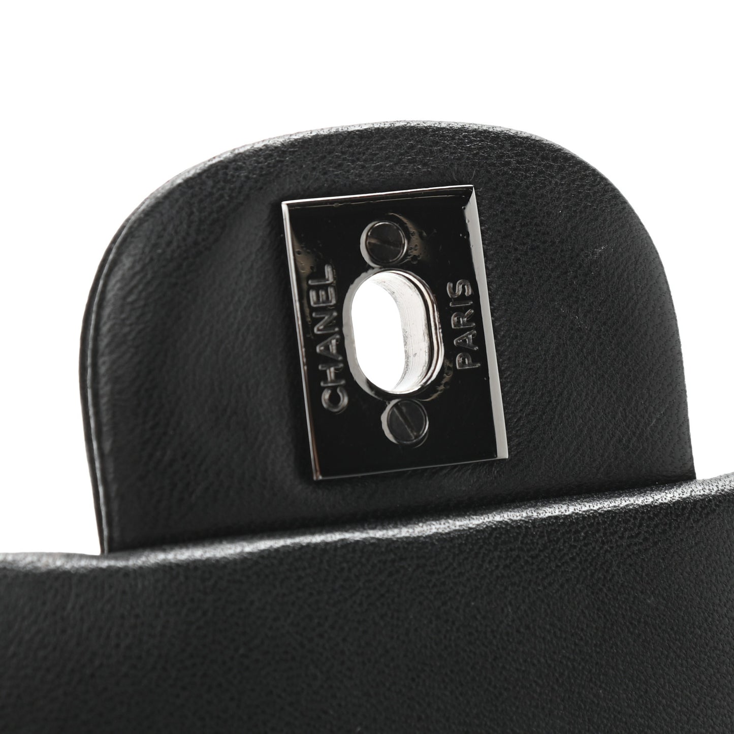 Lambskin Quilted Clutch With Chain Flap Black