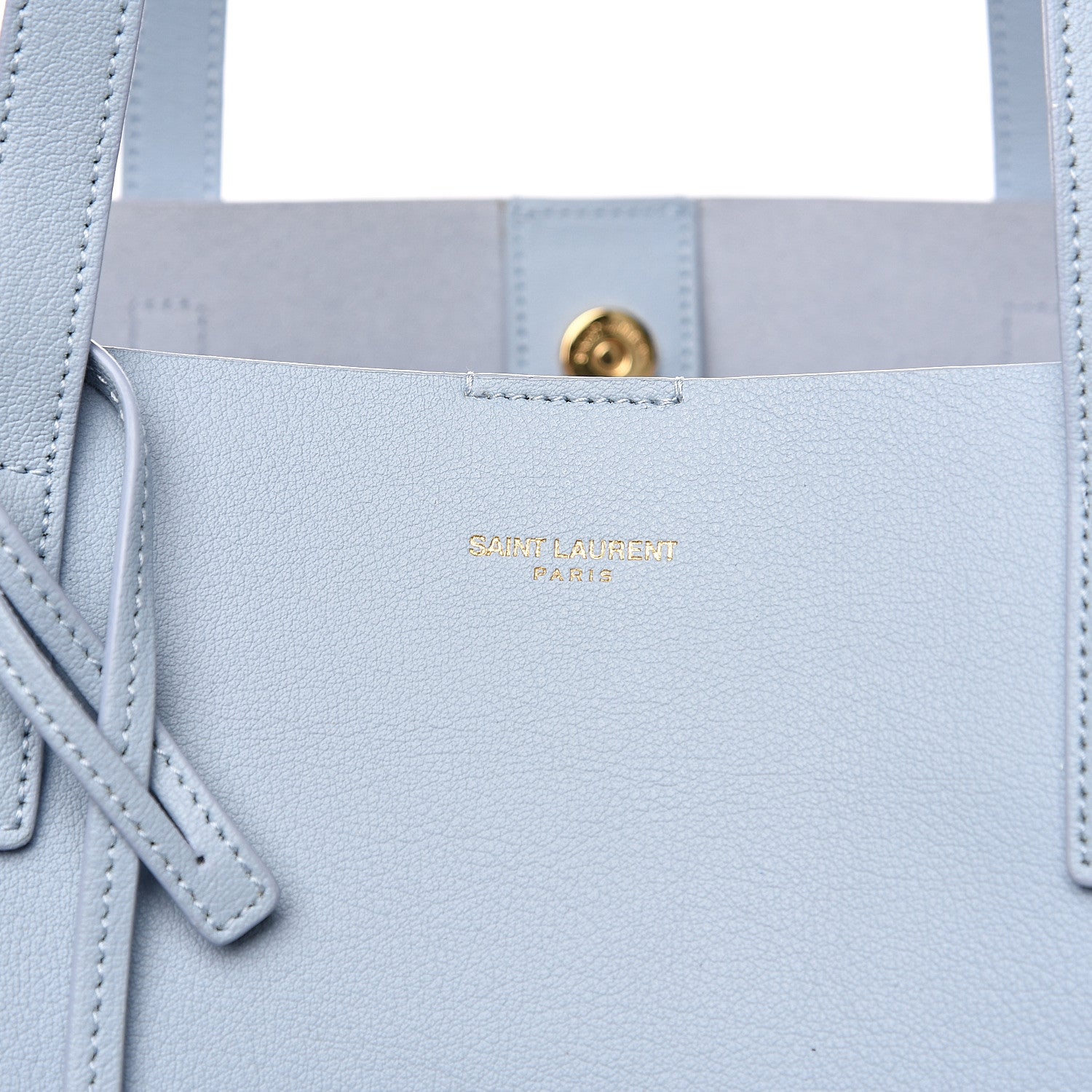 Saint Laurent Calfskin Large Shopping Tote Light Blue 9 of 9