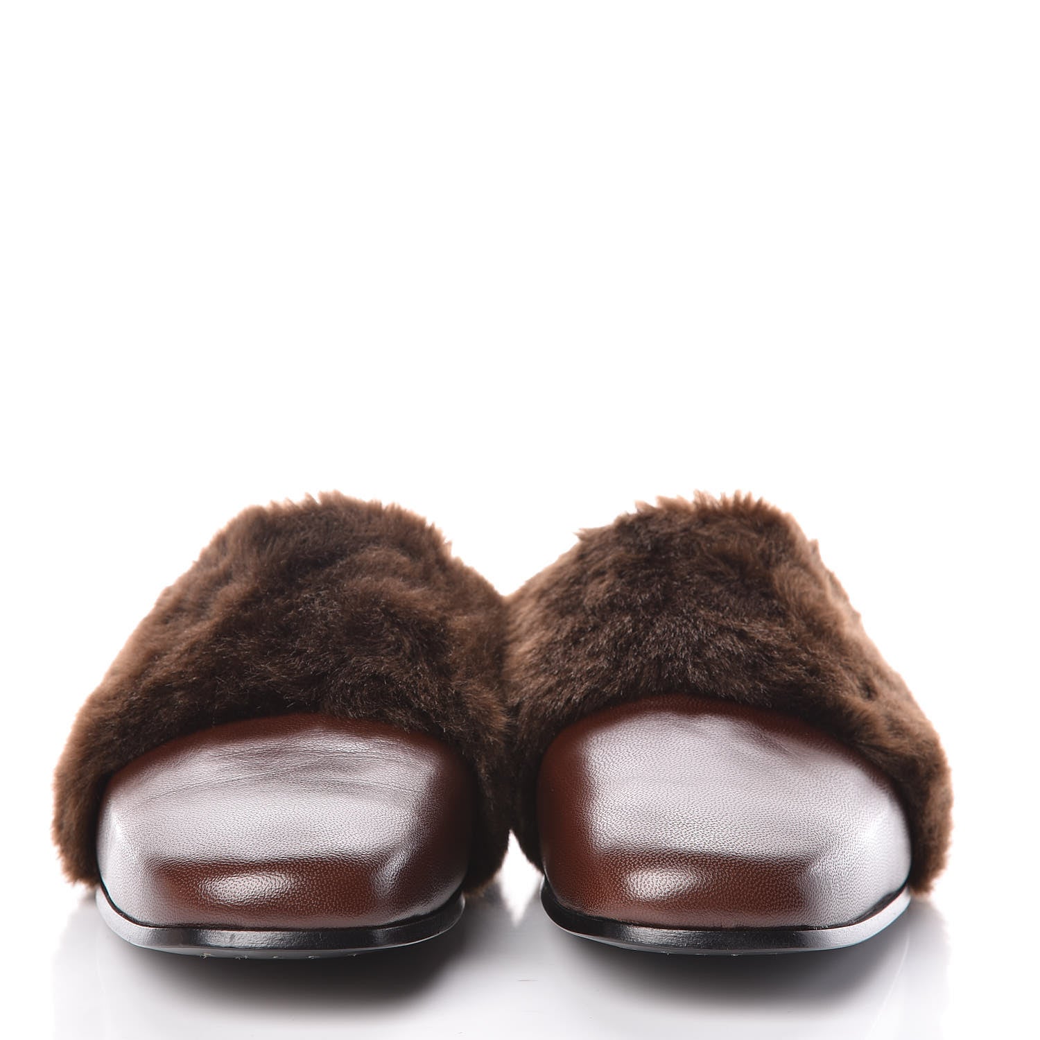Gucci Calfskin Faux Fur Mens Lawrence Slippers 8 Scan Brown 2 of 8