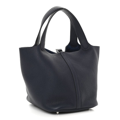 Hermes Taurillon Clemence Picotin Lock 22 MM Bleu Nuit 2 of 10