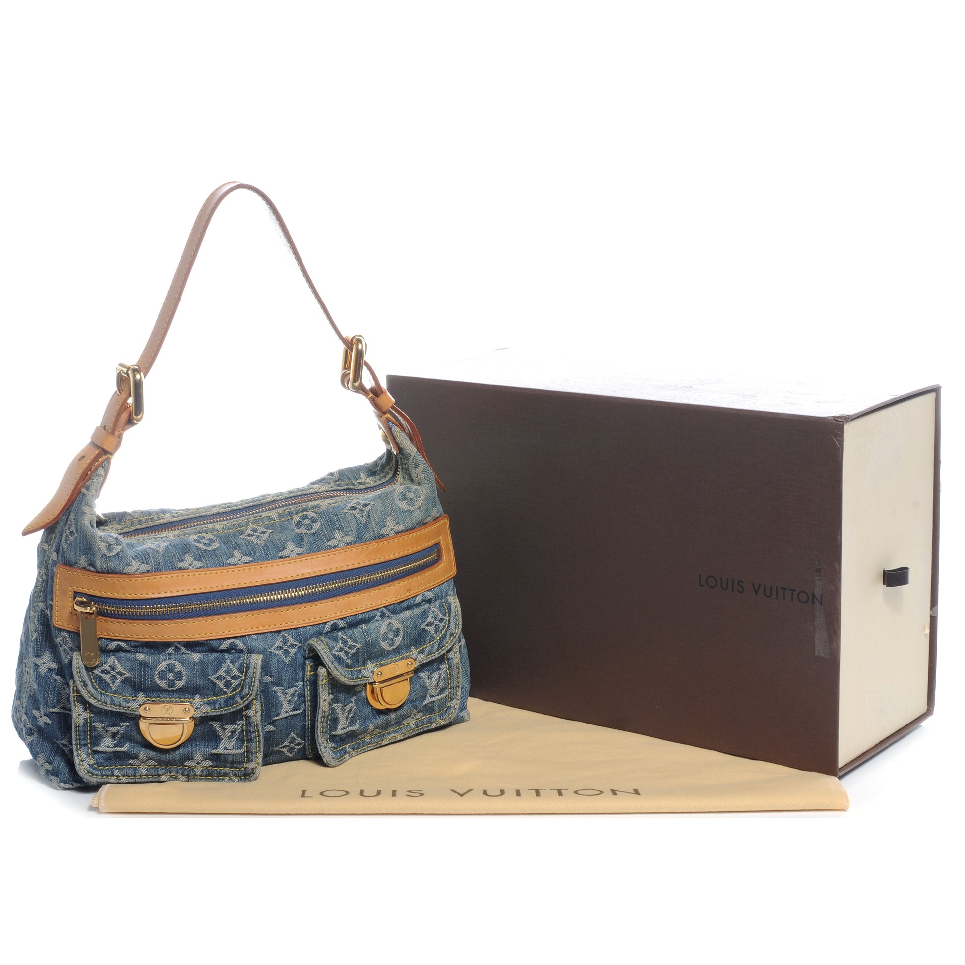 Louis Vuitton Monogram Denim Baggy PM Blue 5 of 8