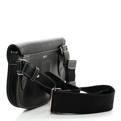 Christian Dior X KAWS Grained Calfskin Saddle Pouch Black 3 of 12