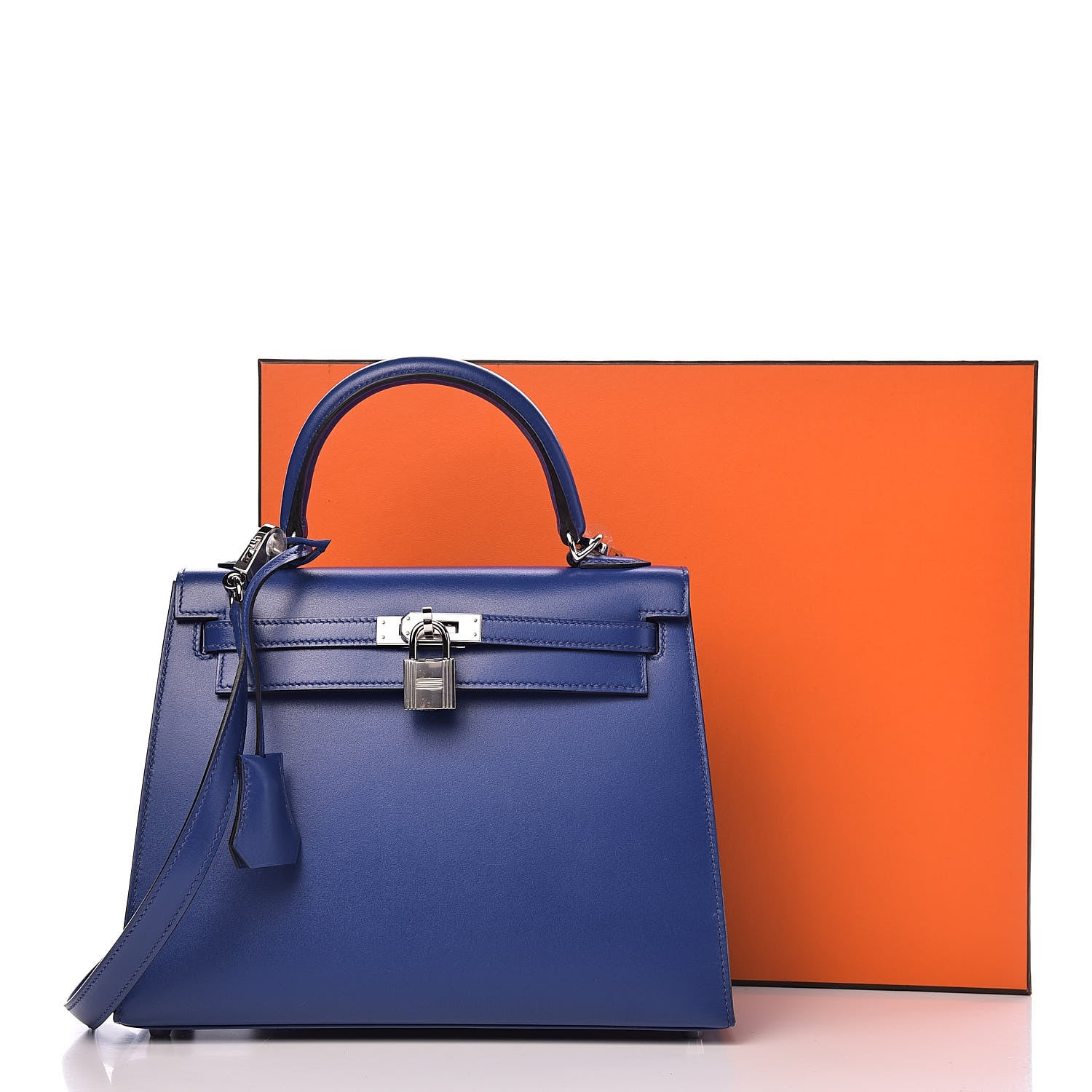 Hermes Tadelakt Kelly Sellier 25 Bleu Electrique 38 of 38