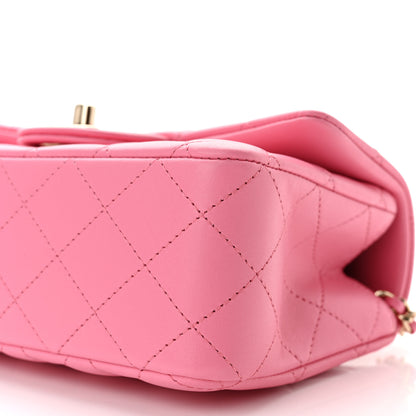 Chanel Lambskin Quilted Mini Top Handle Rectangular Flap Pink 9 of 10