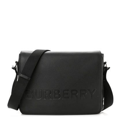 Burberry Grainy Calfskin Embossed Bruno Messenger Black 1 of 9