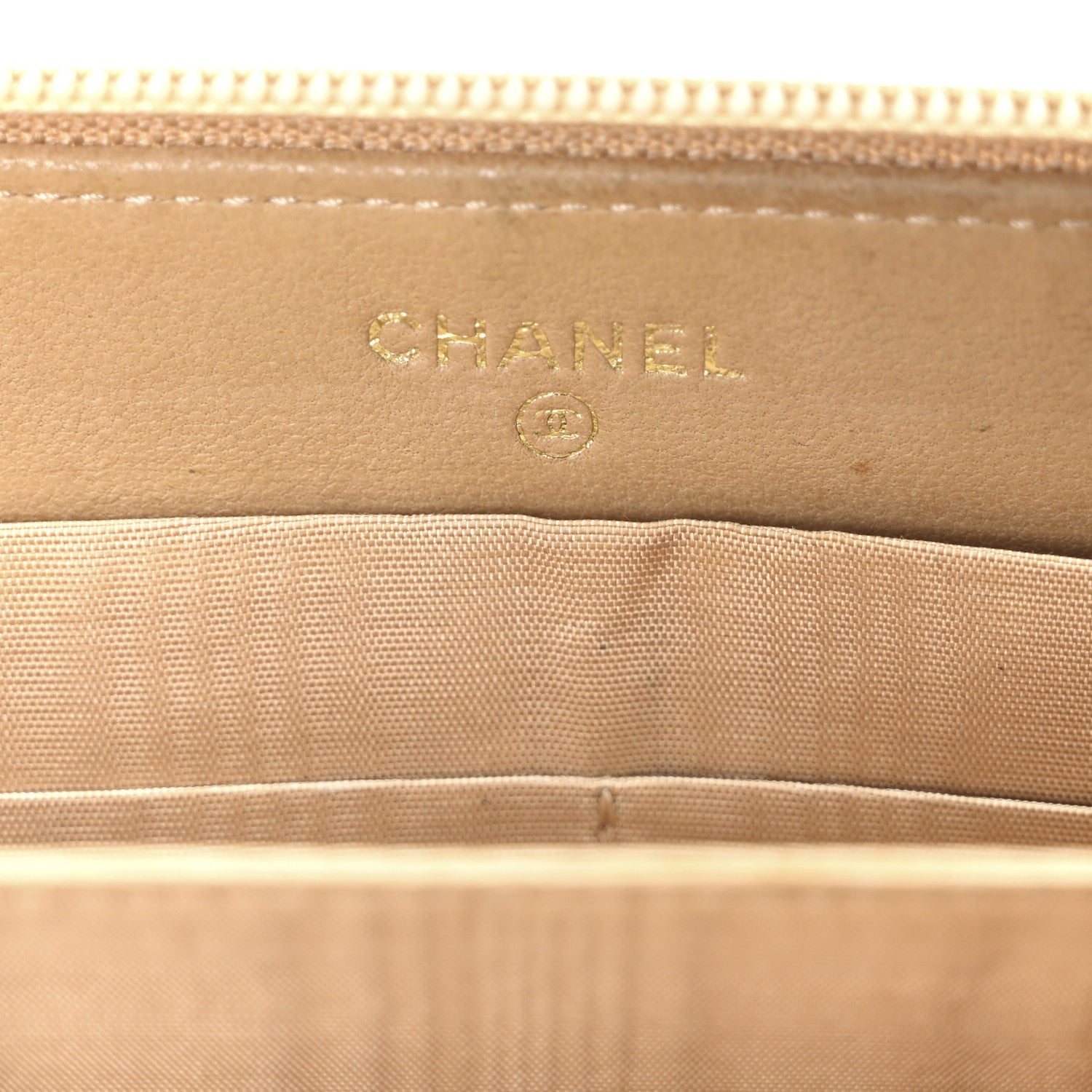 Chanel Caviar Large Timeless CC Zip Around Wallet Beige 6 of 10