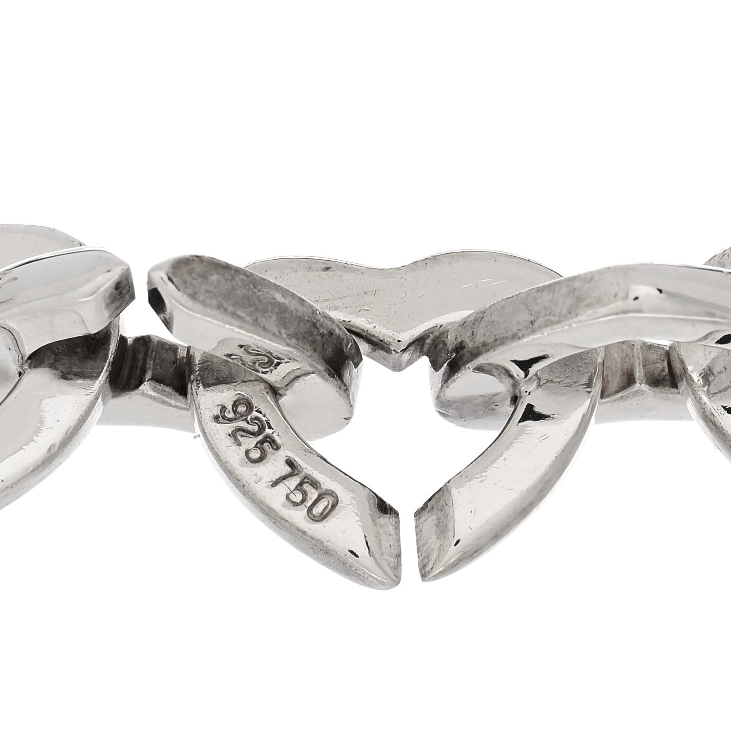 Tiffany Sterling Silver 18K Yellow Gold Heart Links Bracelet 3 of 3