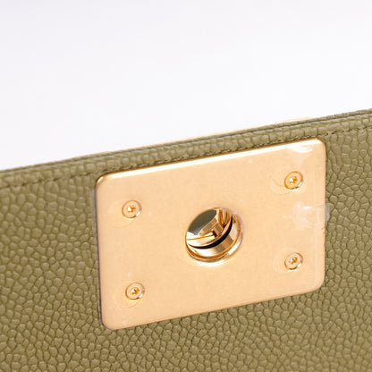 Chanel Caviar Quilted Medium Boy Flap Khaki 6 of 8