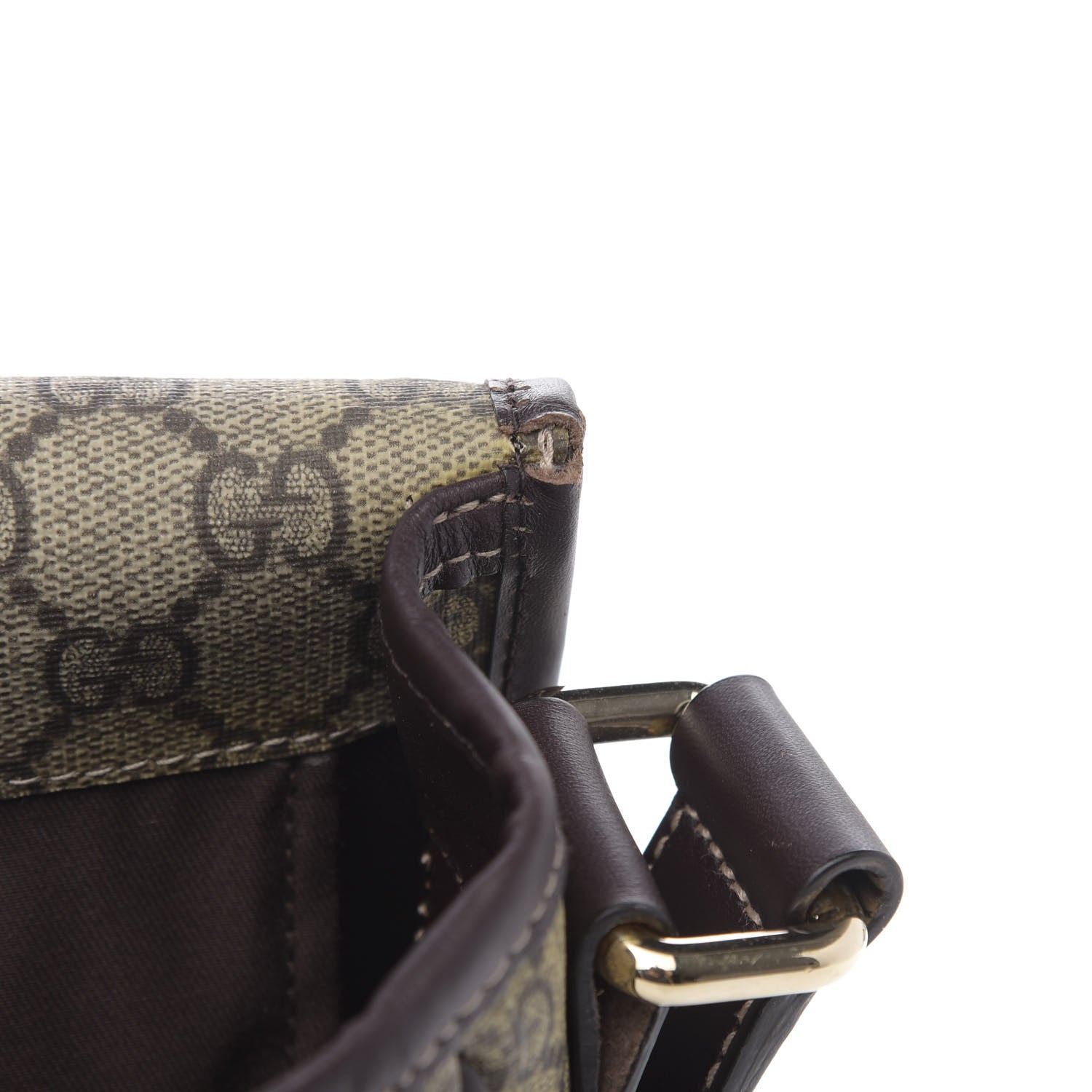 Gucci GG Plus Monogram Web Medium Flap Messenger Beige Dark Brown 10 of 13