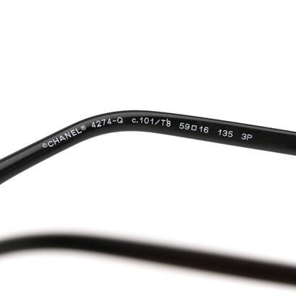 Chanel Metal Square Frame Chain Sunglasses 4274-Q Black 5 of 8