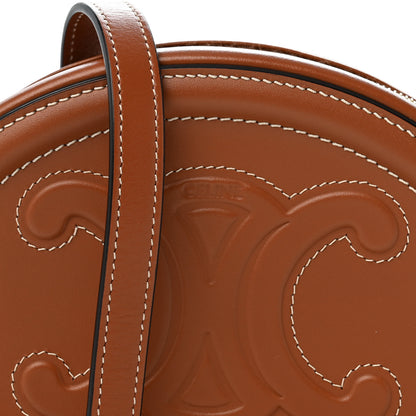 Celine Smooth Calfskin Cuir Small Triomphe Oval Crossbody Purse Tan 9 of 13