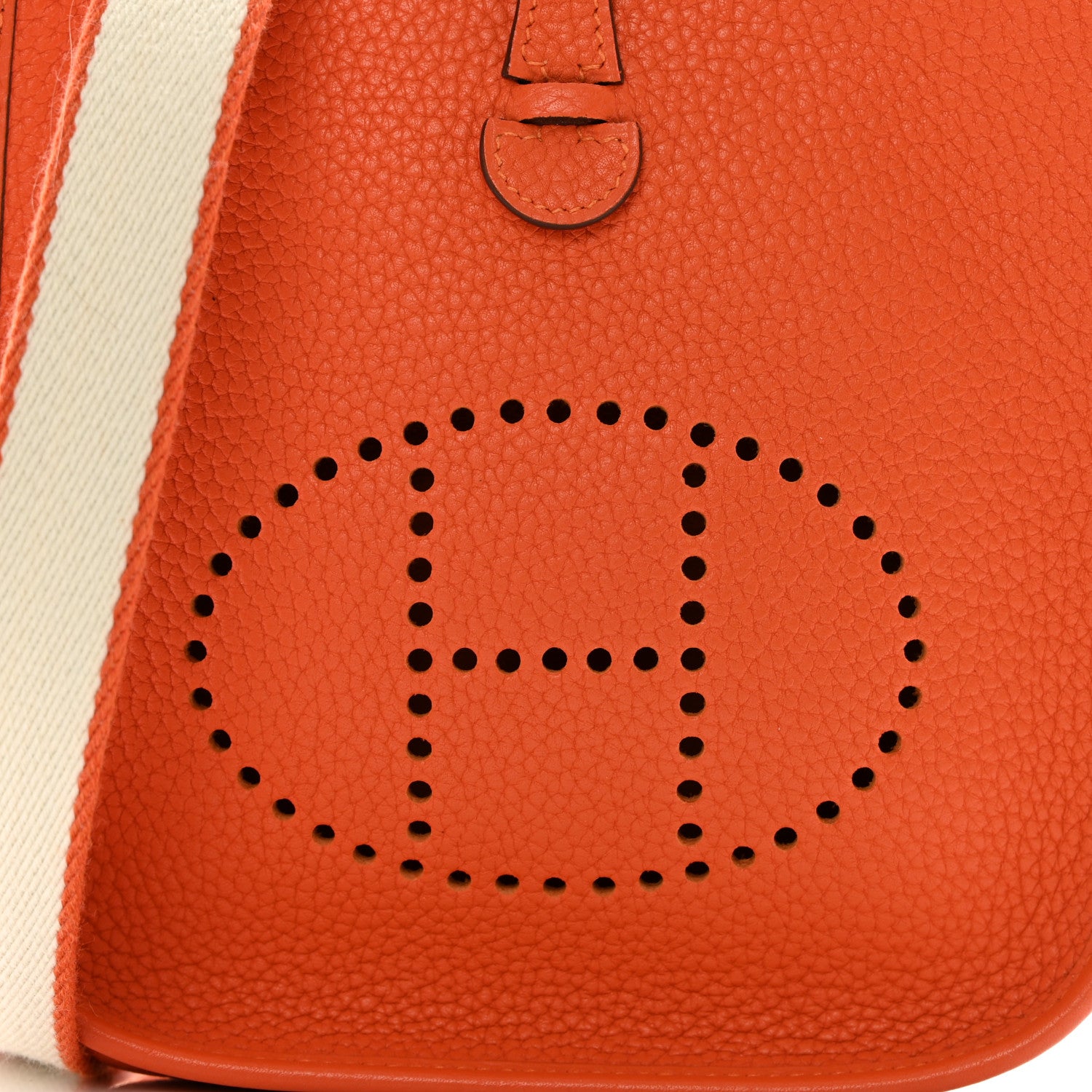 Hermes Taurillon Clemence Amazone Evelyne TPM Orange Craie 8 of 14