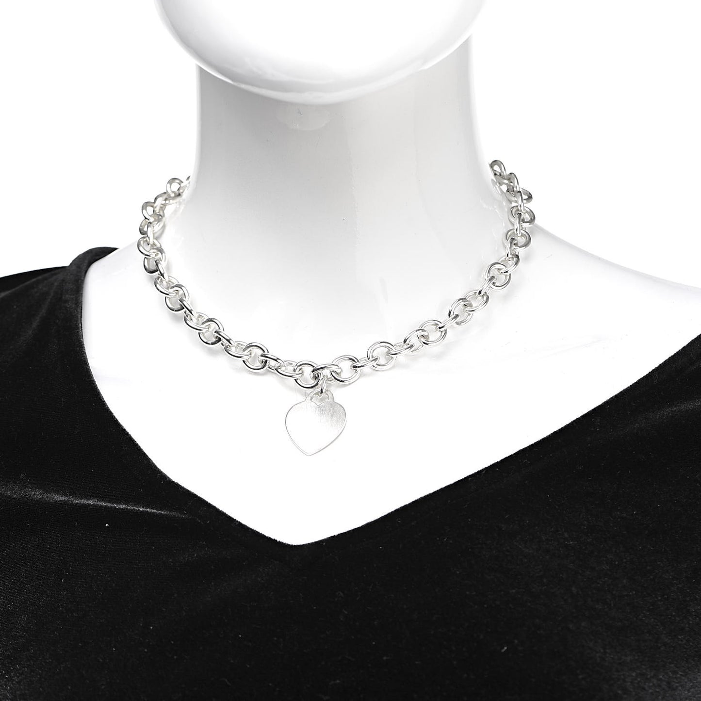 Sterling Silver Heart Tag Necklace