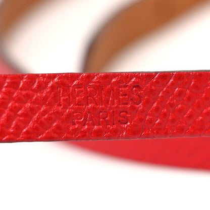 Hermes Epsom Hapi 3 MM Triple Tour Wrap Bracelet Rouge Cassaque 4 of 5
