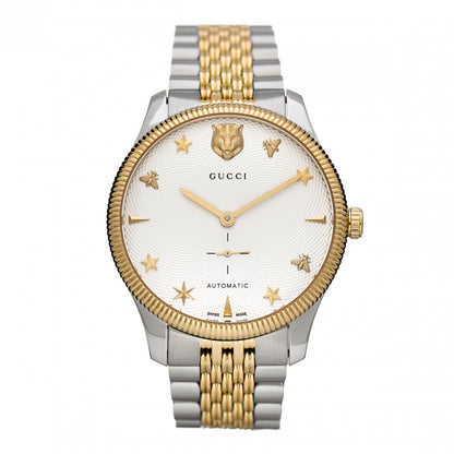 Gucci Stainless Steel 40mm G-Timeless Two Tone Charm Automatic Watch 1 of 4