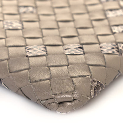 Bottega Veneta Nappa Intrecciato Elaphe Large Flat Zip Billetto Pouch Mink 9 of 12