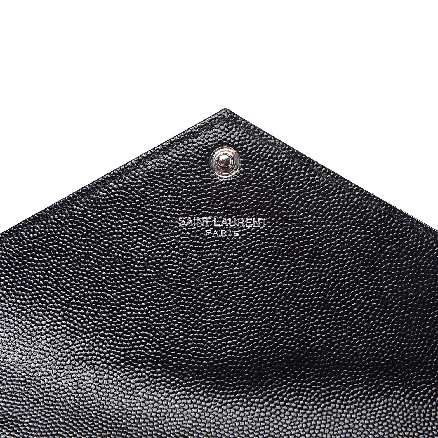 Saint Laurent Grain De Poudre Matelasse Chevron Small Monogram Chain Wallet Black 6 of 8