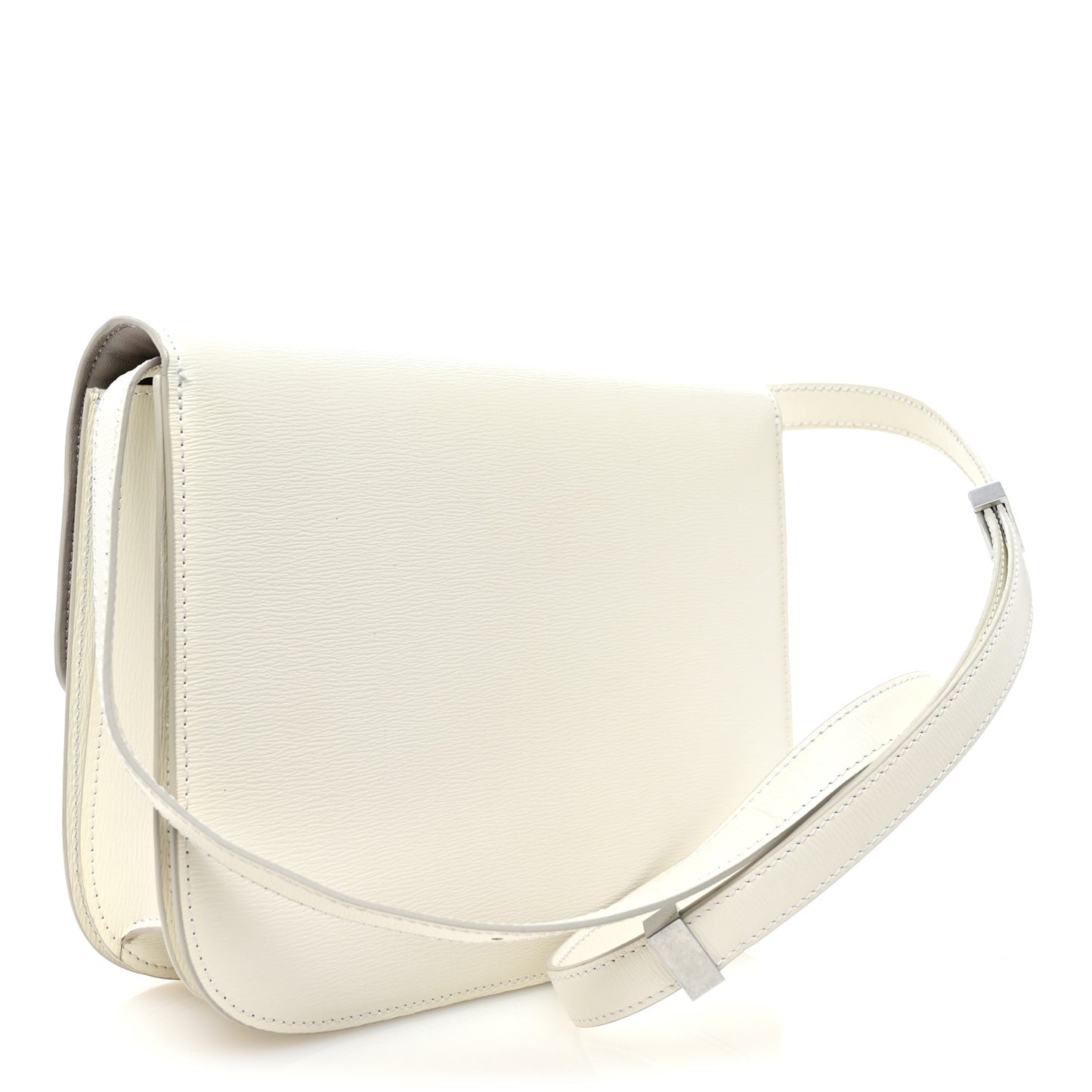 Liege Calfskin Medium Classic Box Flap Bag White