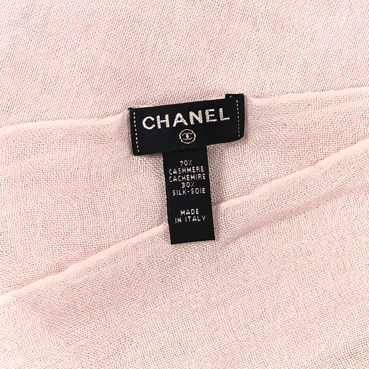 Cashmere Silk CC Fringe Scarf Pink