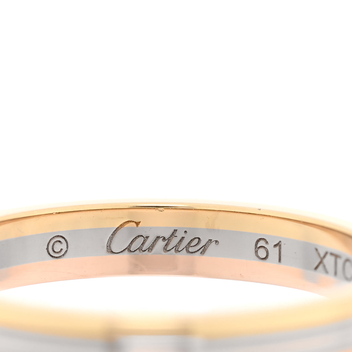 18K Pink White Yellow Gold 3.5mm Vendome Louis Cartier Wedding Band Ring 61 9.5