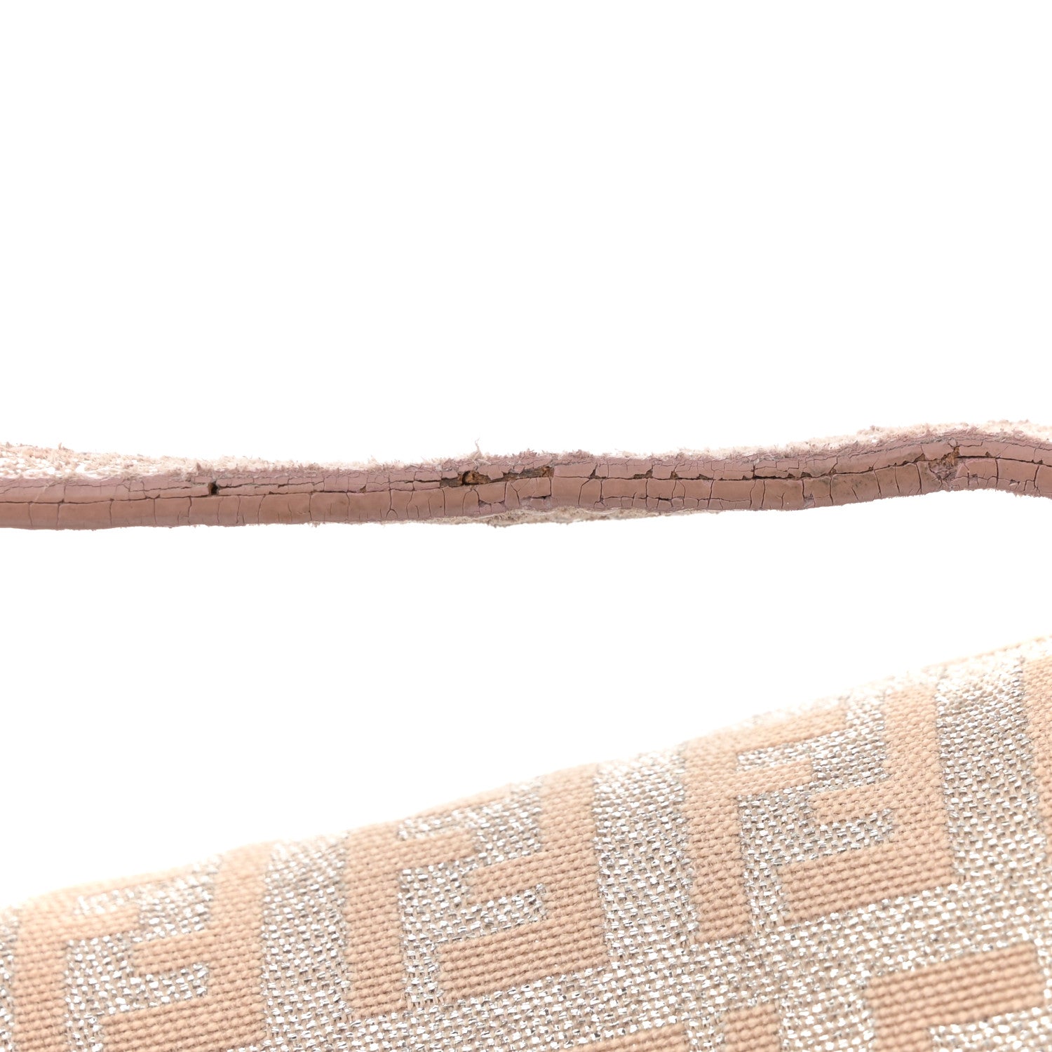 Fendi Metallic Jacquard Zucchino Suede Mini Mama Baguette Cipria Argento Grigio 13 of 14