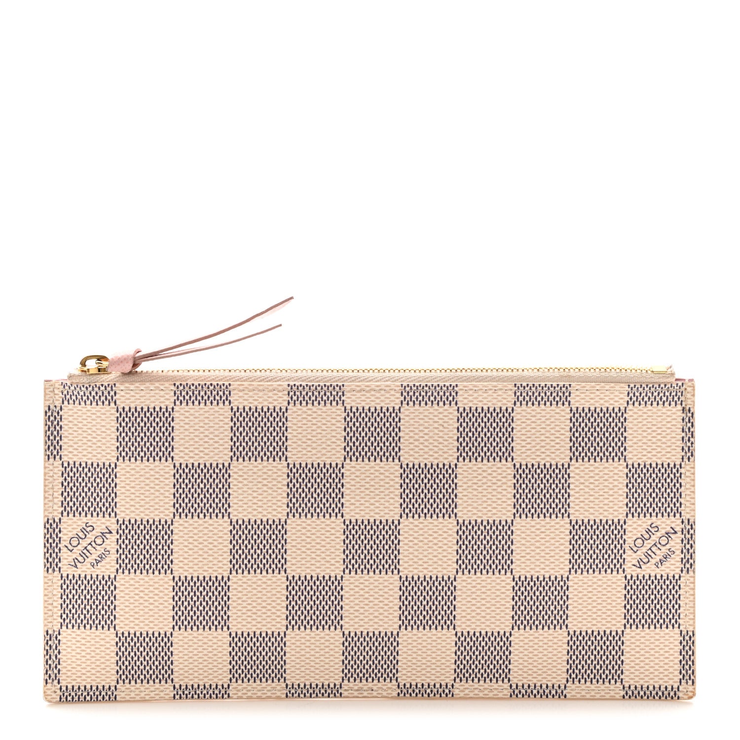 Louis Vuitton Damier Azur Felicie Chain Wallet Zippered Insert Rose Ballerine 1 of 7