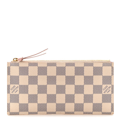 Louis Vuitton Damier Azur Felicie Chain Wallet Zippered Insert Rose Ballerine 1 of 7