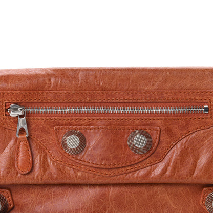 Balenciaga Agneau Giant 21 Silver Hardware Envelope Clutch Mandarine 10 of 10