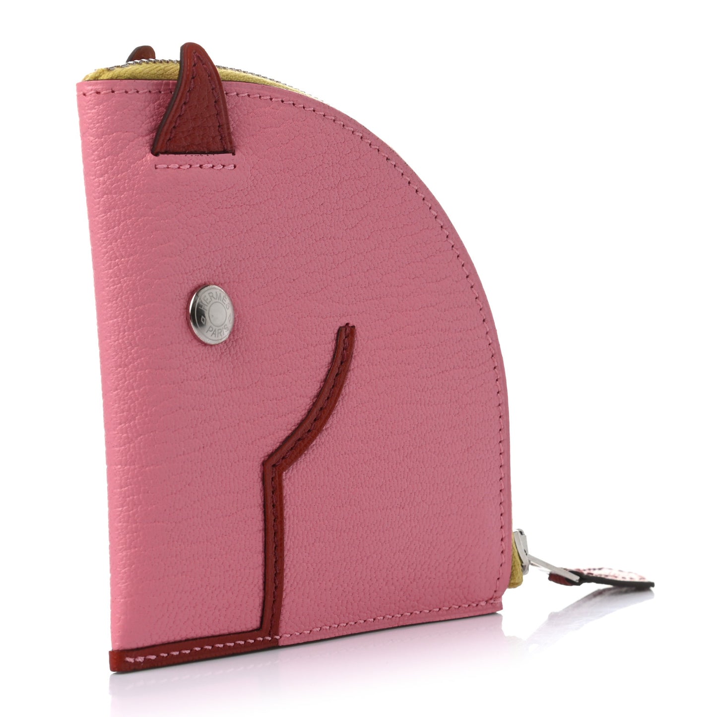 Chevre Mysore Paddock Change Purse Rose Confetti Brique