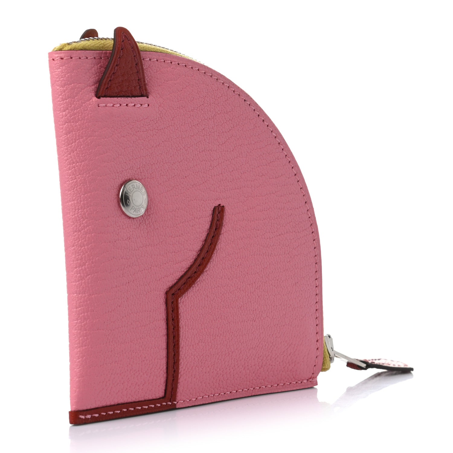 Hermes Chevre Mysore Paddock Change Purse Rose Confetti Brique 3 of 5